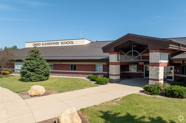 The beautiful campus of Omro Elementary School includes modern amenities for students.