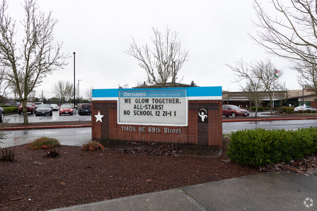 Orchards Elementary School's marquee lets the community know what is happening.