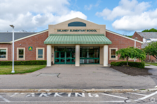 Delaney Elementary School's main entrance.