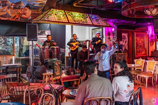 Enjoy the authentic music inside the Cubaocho Performing Arts Center after dark.