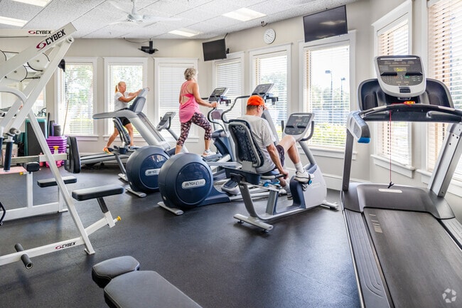 The clubhouse at Longshore Lakes has a great fitness center for working out.