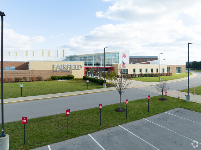 Fairfield Freshman School building entrance.