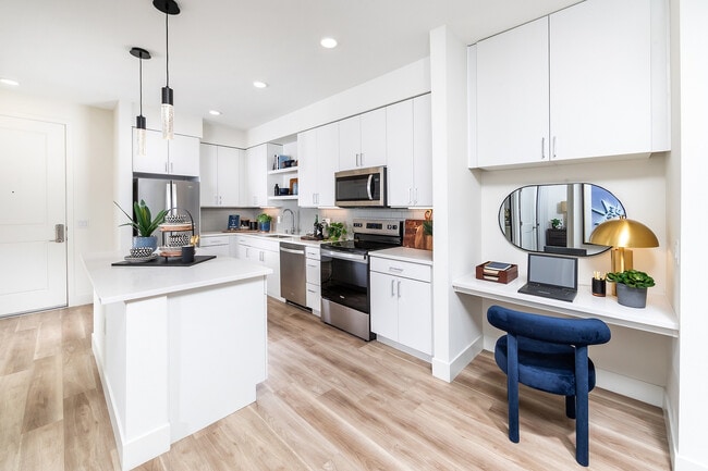 Built-in desk making working from home a breeze