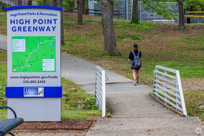 Armstrong Park in Greater High Point connects visitors to the scenic High Point Greenway.