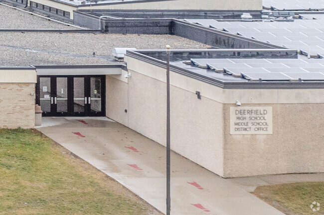 Deerfield High School has a shared entrance with the middle school.