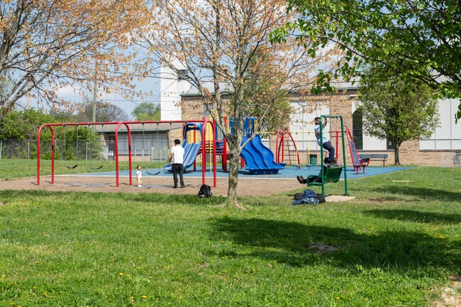 Kids enjoy the playground at Groesbeck Park.