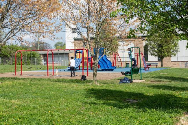 Kids enjoy the playground at Groesbeck Park.