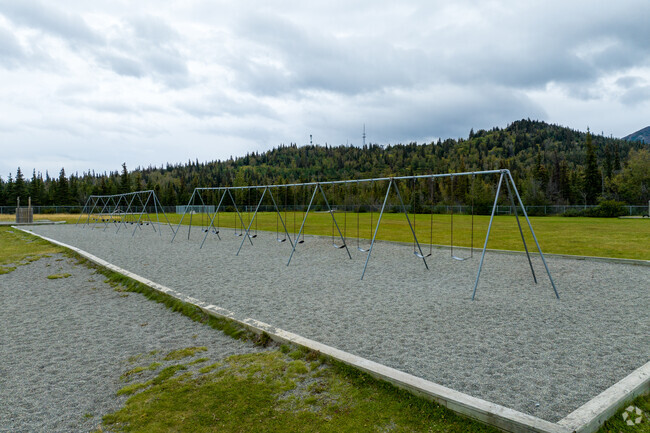 Bear Valley Elementary School has multiple swing sets.
