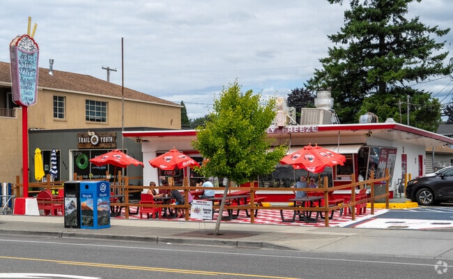 Tanner residents enjoy outdoor seating at Scott's Dairy Freeze on E North Bend Way.