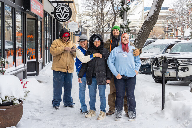 A Lockwood family brave the sub-zero weather to shop downtown Billings.