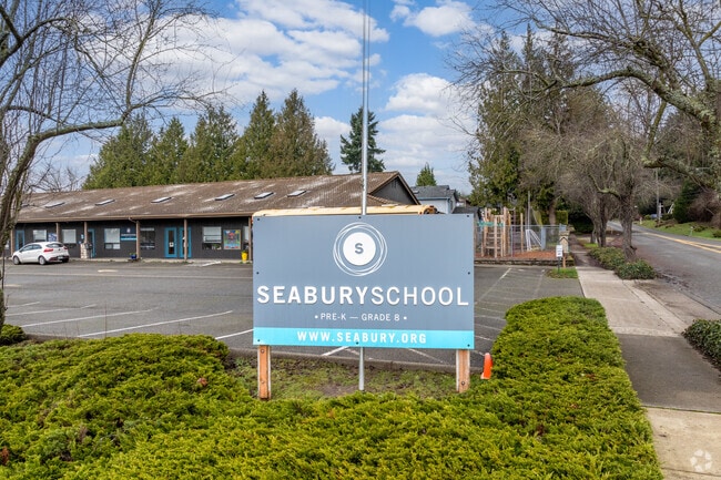 The Seabury School signage.