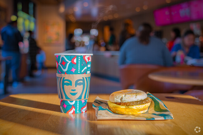 Starbucks offers caffeinated and breakfast options to the residents of Robla.