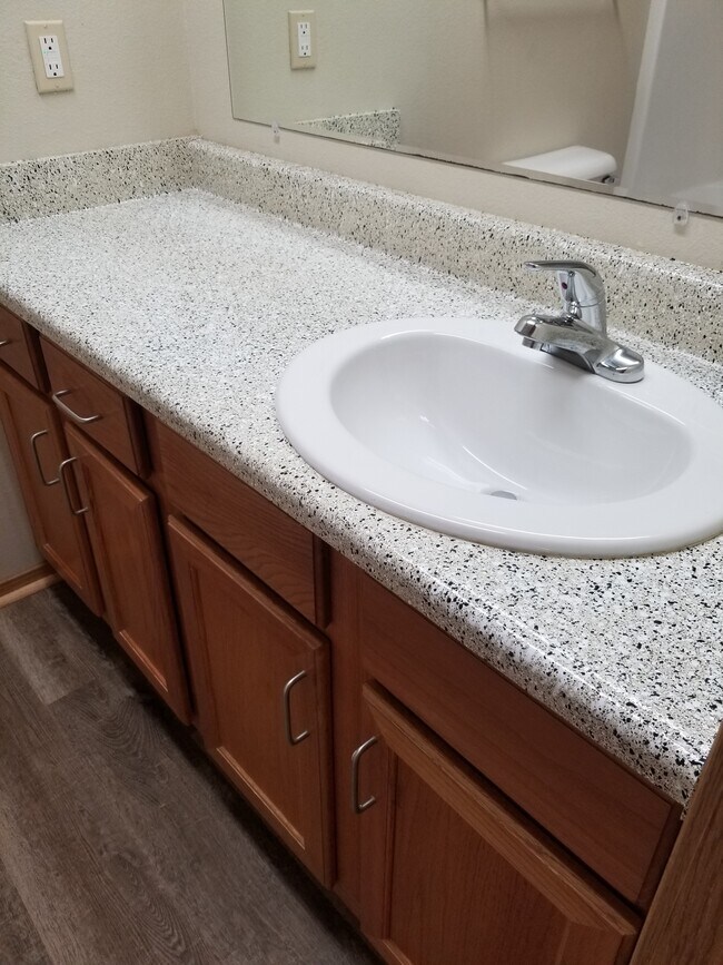 Newly updated bathroom countertops