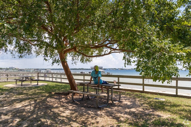 Ocean City residents can sit in the shade at Garniers Beach Park.