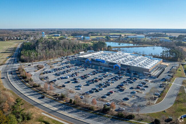 Big-box stores like Walmart are located near Route 404 in southern Denton.