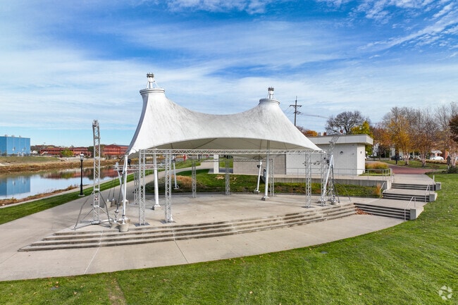 Marcum Park has an amphitheater for community events in the East Hamilton neighborhood.