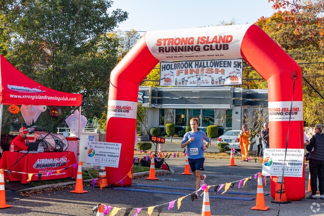 Congratulations to the first runner to finish the Halloween 5k in Holbrook.