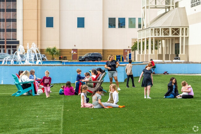 Mall of the Mainland in La Marque offers greenspace for family relaxation.