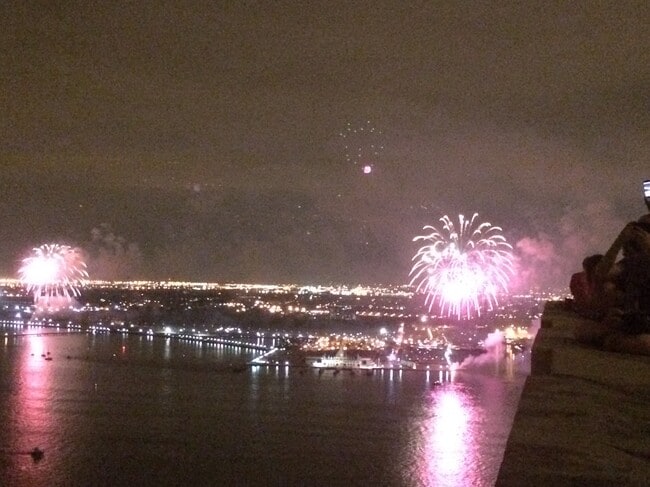 4th of July firework from rooftop