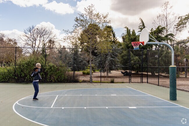 Shoot some hoops at Raynor Park's basketball court.