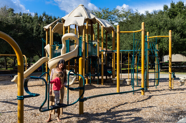 A mother and her child play at Flinn Springs County Park in Harbison Canyon.