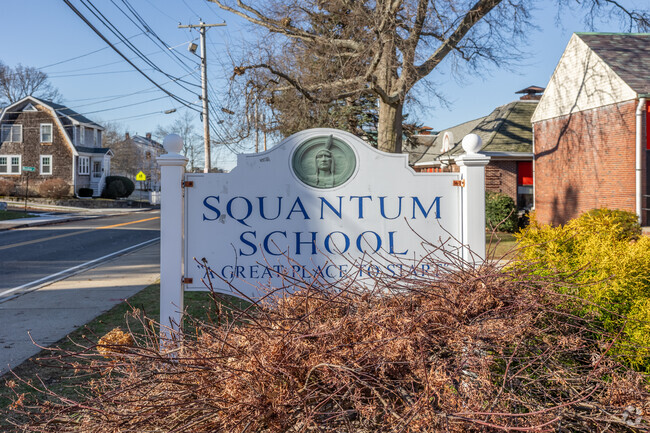 A brilliant sign greets you as you enter Squantam Elementary School in Quincy.