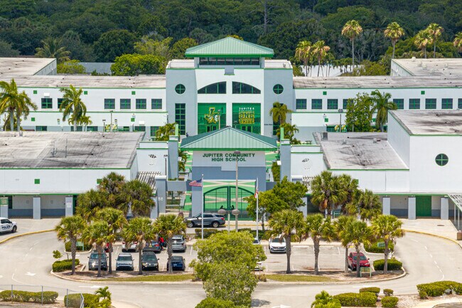 Jupiter High School serves grades 9–12 with diverse academic programs.