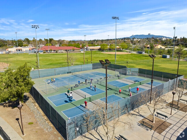 Team up with a pickleball partner for a match at Margarita Park in Temecula.