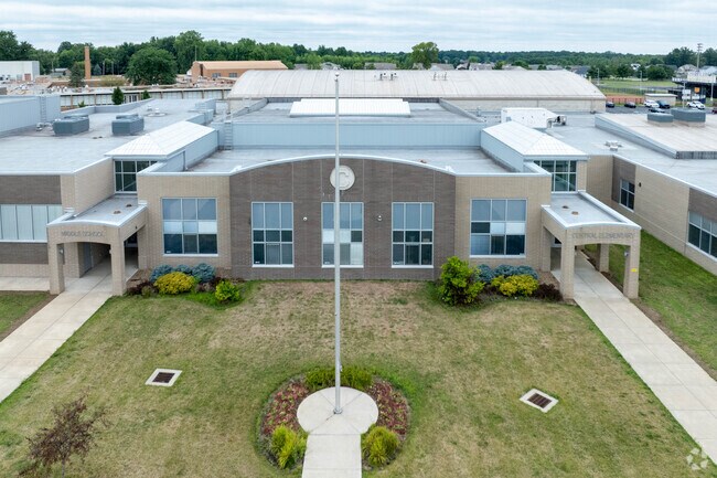 Champion Central Elementary School in Warren, Ohio, serves many surrounding neighborhoods.