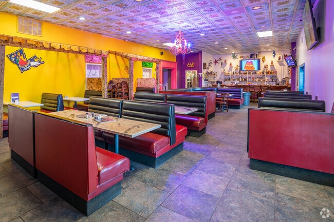 A colorful ambiance can be found at Rio Verde Mexican Grill.