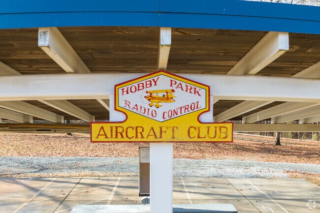 The logo of the model airplane club in Hobby Park.