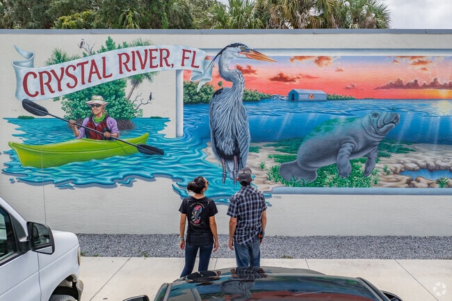 Beautiful murals are located all around Downtown Crystal River.