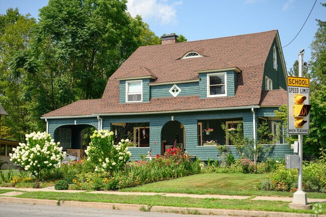 Architectural styles vary in Ellenville, but the country charm is a constant element.