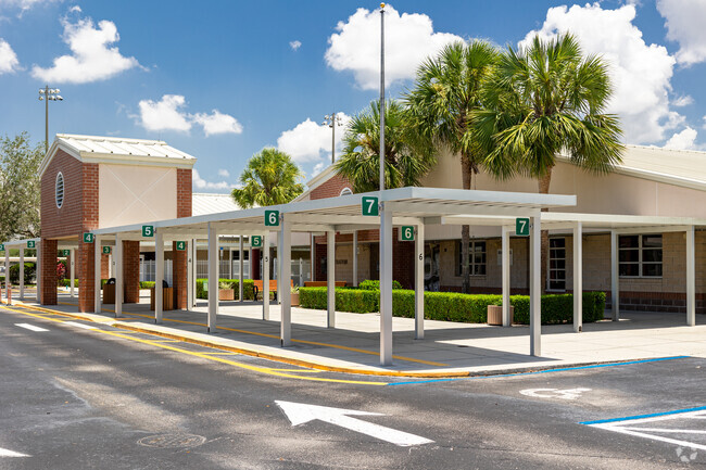 Osceola Elementary School in Naples features covered pick-up and drop-off areas.