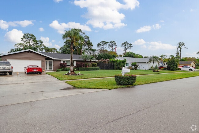Lined along serene streets, quaint ranch-style homes grace Abbey Park.