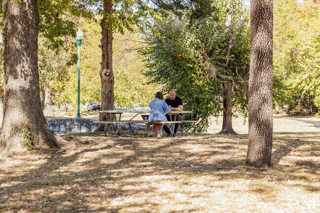 Picnic tables add to the enjoyment of Leonard Park.