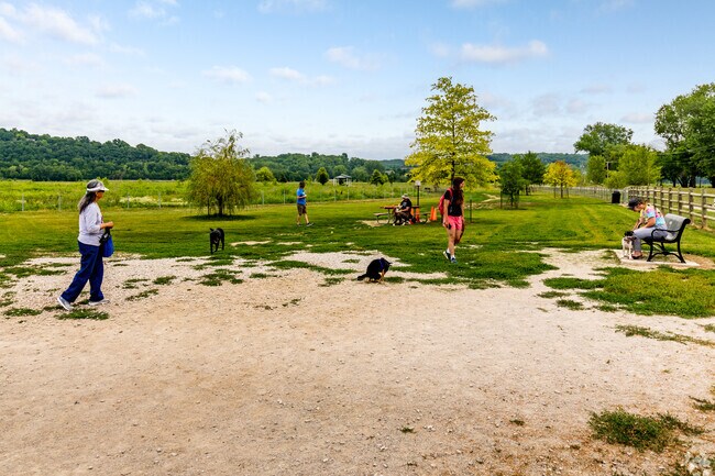 Platte Landing Dog Park is a popular spot for pups and their owners in Parkville.