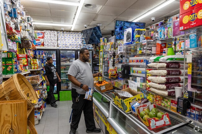 Grab essentials at Victoria’s Super Market, located on Broad Street.