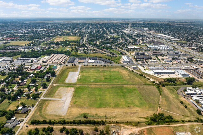Lightning Creek Park is surrounded by neighborhoods.