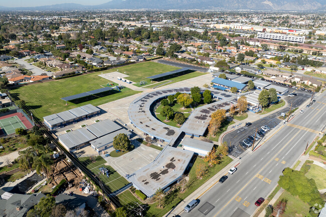 Aerial view of Mesa Elementary School in West Covina, Ca.