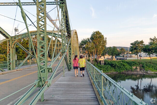 Bridges crossing the Susquehanna River make for a beautiful sunset over Downtown Binghamton.