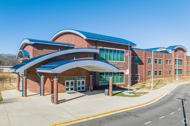 Konnoak Elementary School features a contemporary entrance.