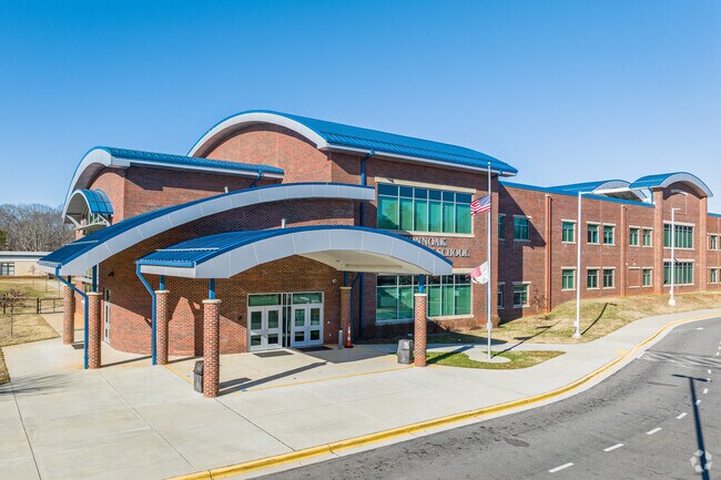 Konnoak Elementary School features a contemporary entrance.