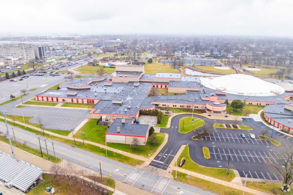 Munster High School is made up of a series of connected buildings