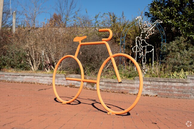 Wide sidewalks and plentiful bike racks make it easy to commute throughout Ferguson.