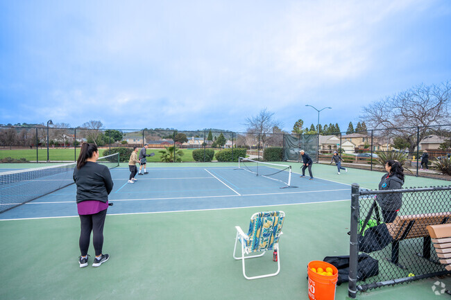 Diving into morning pickleball matches at Sunrise Park in Las Animas.