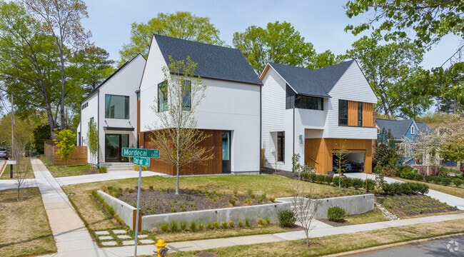 Contemporary homes have become popular in the Mordecai neighborhood in recent years.
