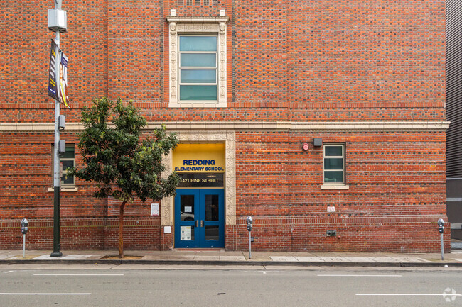 Redding Elementary has several street-front entrances.