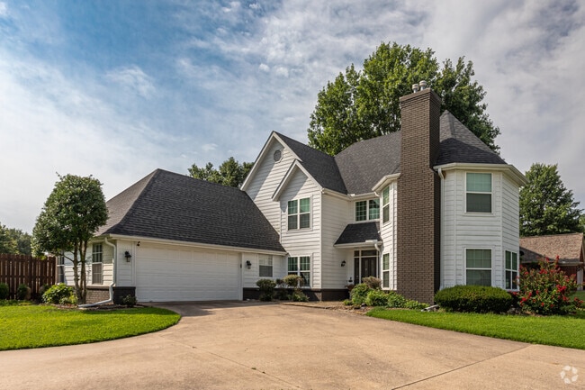 There are many two story traditional homes in the Little Flock neighborhood.