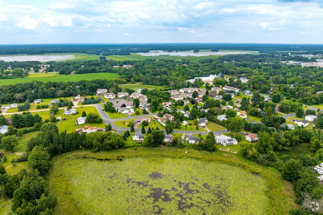 Stacy homes near Carlos Avery Wildlife Management Area enjoy wetlands views and wildlife activity.